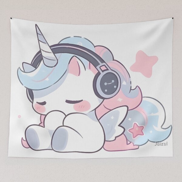 Item preview, Sad Cute Unicon - Listening to Music designed and sold by MalakShams.
