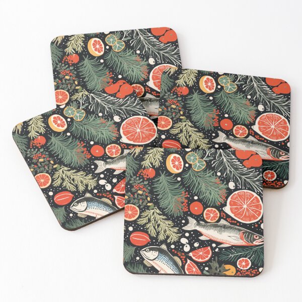 Item preview, Fish, spices, cooking, pattern designed and sold by Mauswohn.