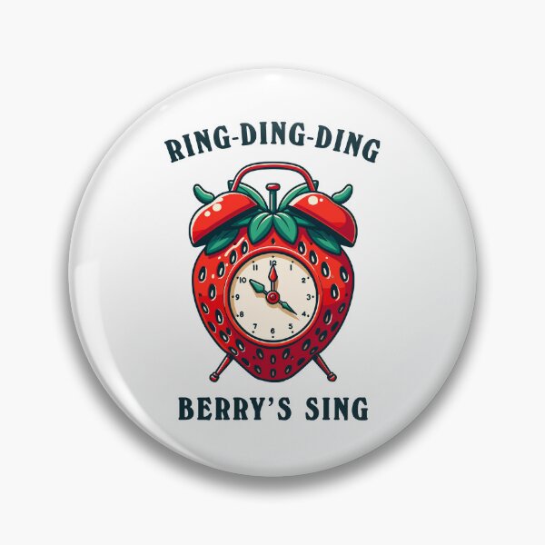Item preview, Strawberries Clock Ring Ding Ding Cartoon Style designed and sold by CosyTeal.