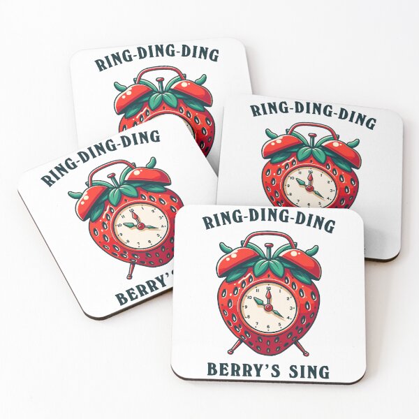 Item preview, Strawberries Clock Ring Ding Ding Cartoon Style designed and sold by CosyTeal.