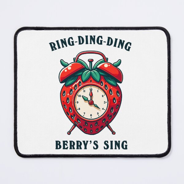 Item preview, Strawberries Clock Ring Ding Ding Cartoon Style designed and sold by CosyTeal.