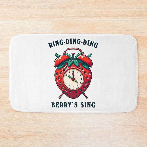 Item preview, Strawberries Clock Ring Ding Ding Cartoon Style designed and sold by CosyTeal.