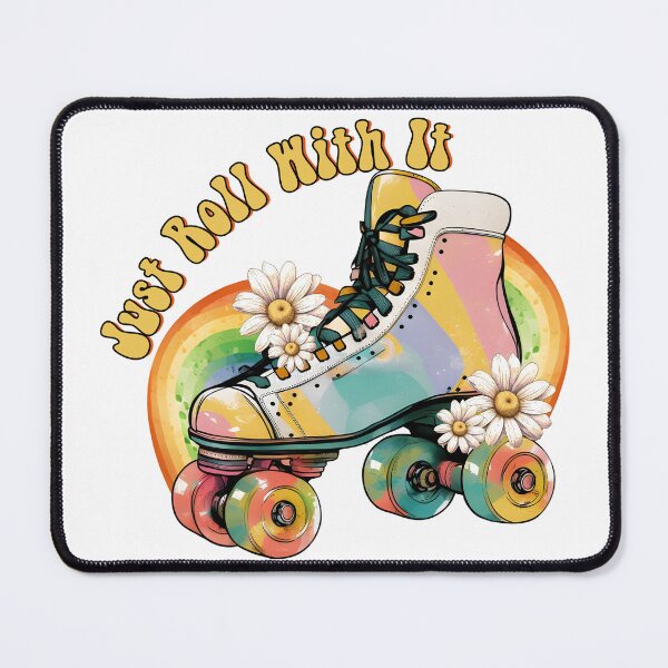 Artikelvorschau, Pride Rainbow Retro Rollschuh Hobby Girl Derby Sport entworfen und verkauft von Nicole Creates.