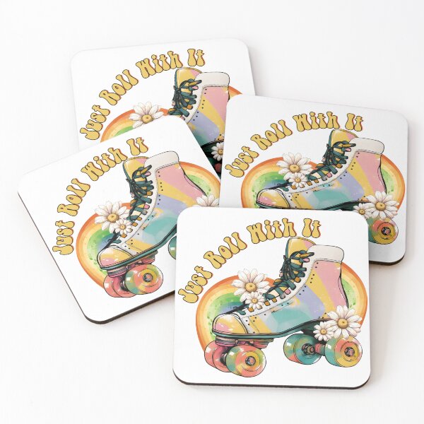 Artikelvorschau, Pride Rainbow Retro Rollschuh Hobby Girl Derby Sport entworfen und verkauft von Nicole Creates.