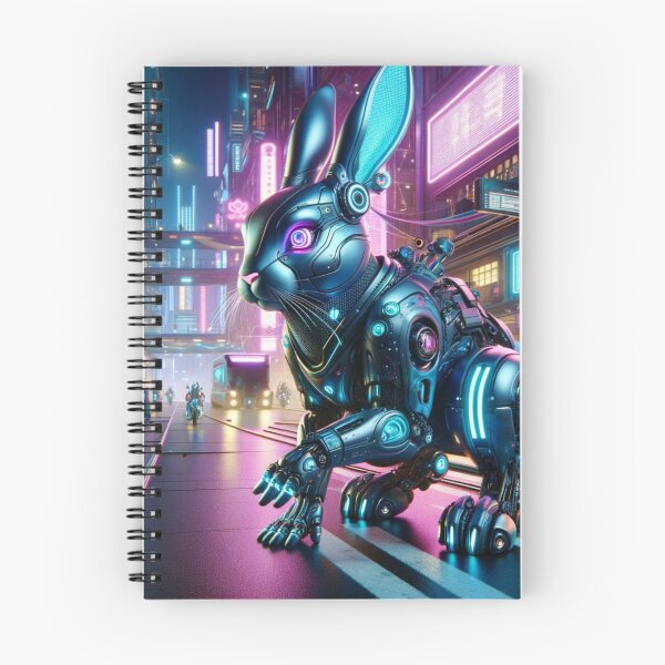 Item preview, Urban Glow: Futuristic Cyber Rabbit in Neon City designed and sold by Shams-Studio.