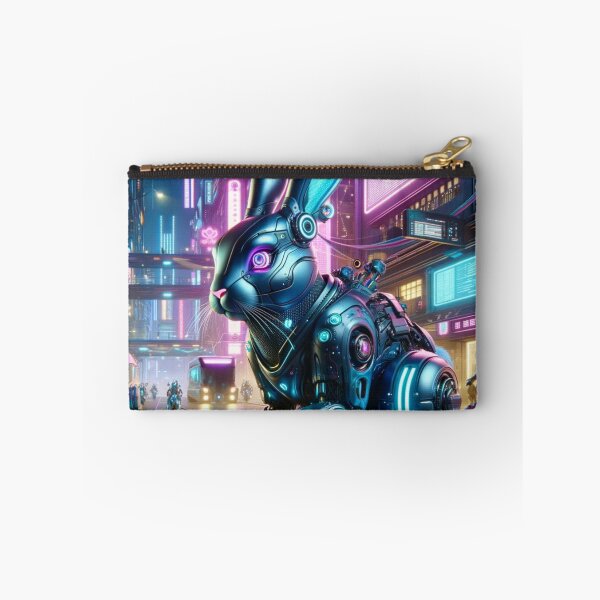 Item preview, Urban Glow: Futuristic Cyber Rabbit in Neon City designed and sold by Shams-Studio.