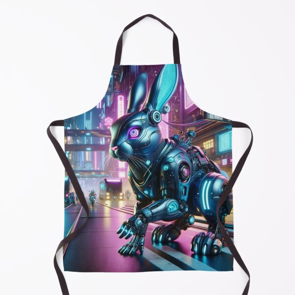 Item preview, Urban Glow: Futuristic Cyber Rabbit in Neon City designed and sold by Shams-Studio.