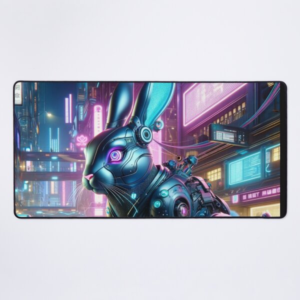 Item preview, Urban Glow: Futuristic Cyber Rabbit in Neon City designed and sold by Shams-Studio.