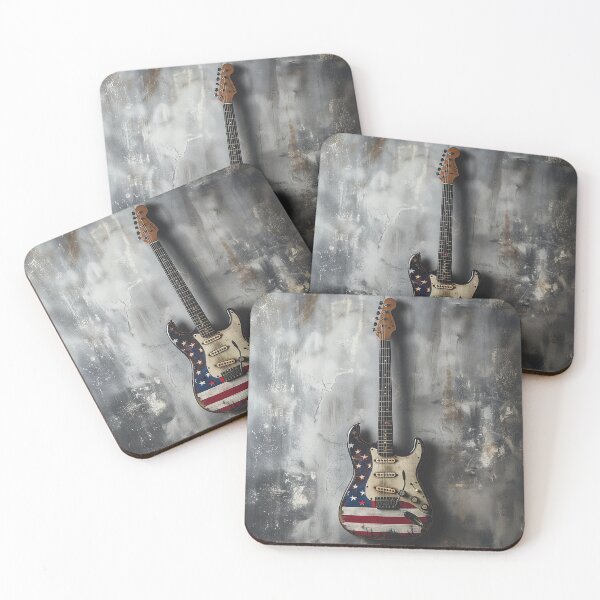 Item preview, Vintage Rustic Guitar With American Flag designed and sold by KatanaCreative.