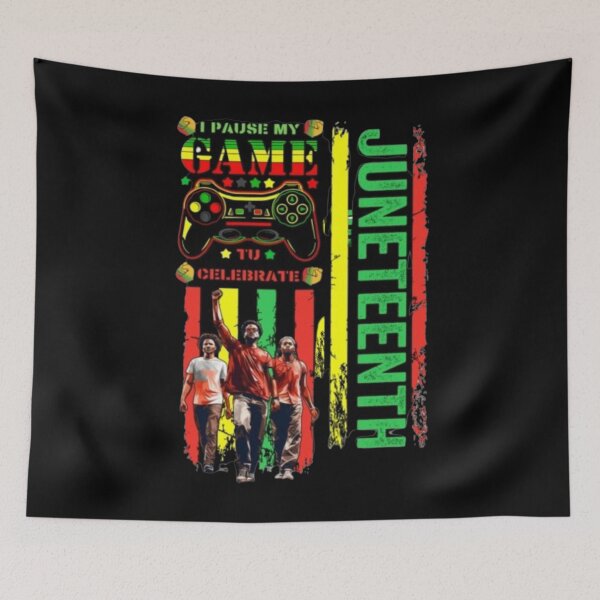 Item preview, I PAUSE MY GAME TO CELEBRATE JUNETEENTH, man, woman, disposition, mood, quote, typography,  player. designed and sold by 2012DreamVision.