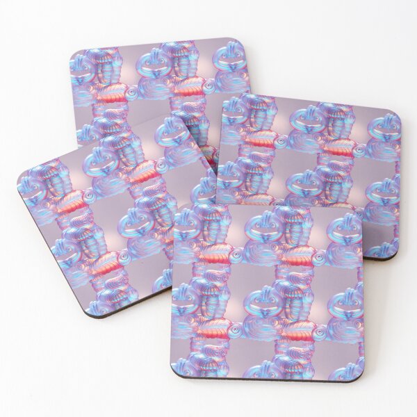 Item preview, Iridescent Cat Alien Mosaic in Pinks and Purples designed and sold by F. Janey.