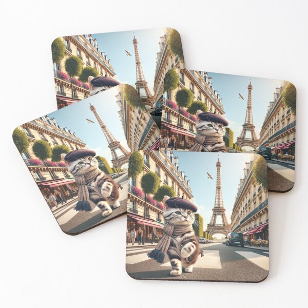 Item preview, Chic Parisienne Cat's Stroll by the Eiffel designed and sold by catontheroof.