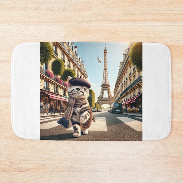 Item preview, Chic Parisienne Cat's Stroll by the Eiffel designed and sold by catontheroof.