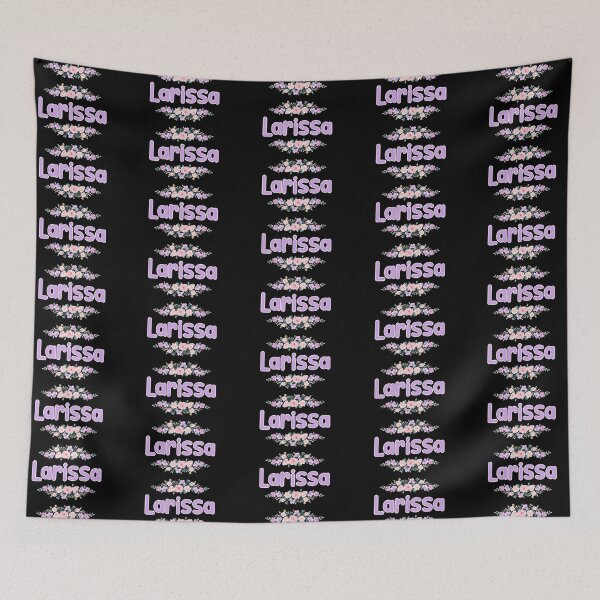 Item preview, Purple Flower Larissa Name Label (Black) designed and sold by NormadWorld.