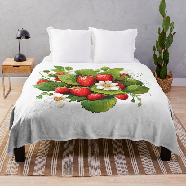 Item preview, Strawberries With Ivy And Beautiful Flowers designed and sold by CosyTeal.