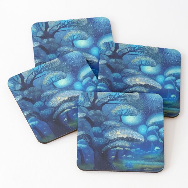 Item preview, Blue Starry Night - Magic Mushroom Forest #1 designed and sold by Scarlet Swan.