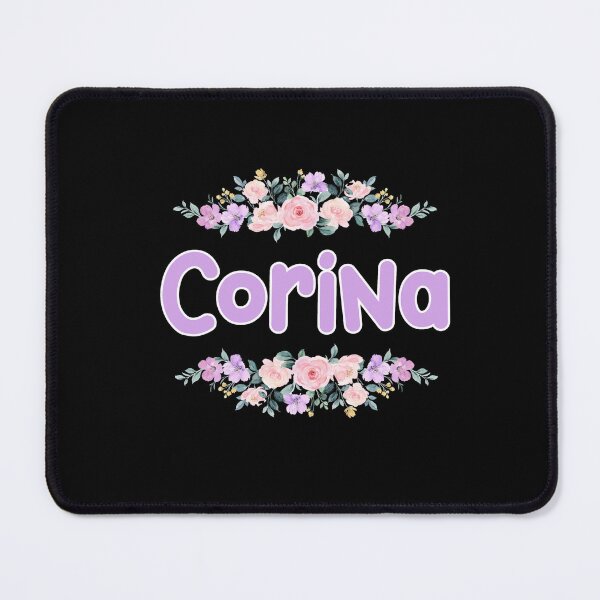 Item preview, Purple Flower Corina Name Label (Black) designed and sold by NormadWorld.