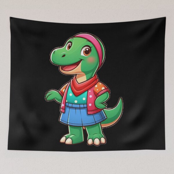 Item preview, Dino Delight: Fashionable Dinosaur in Scarf designed and sold by Shams-Studio.
