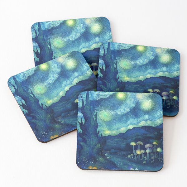 Item preview, Blue Starry Night - Magic Mushroom Forest #2 designed and sold by Scarlet Swan.