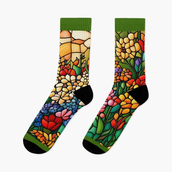 Item preview, Stained Glass Colorful Wildflowers designed and sold by ChanceTwoArt.