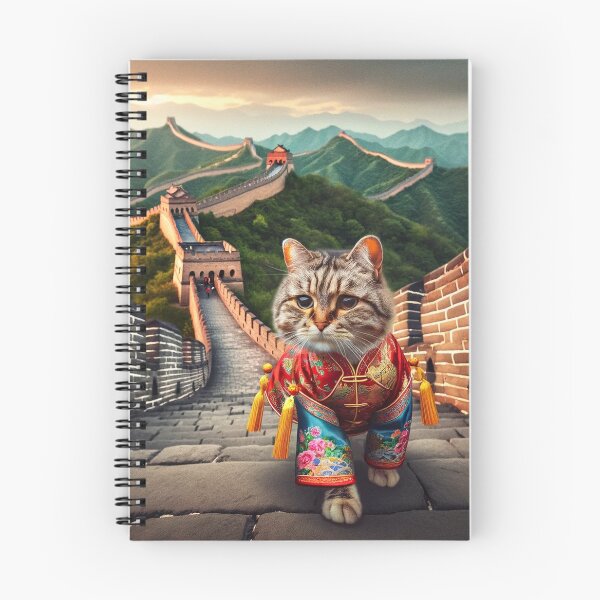 Item preview, Traditional Elegance: Cat's Stroll on Great Wall designed and sold by catontheroof.