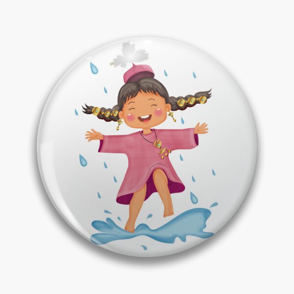 Item preview, kazakh girl playing on rainy day designed and sold by artbymadina.