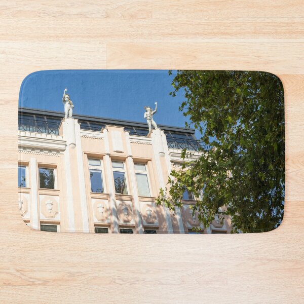 Item preview, Art Deco Facade with Greek God Hermes Rooftop Statues - Plovdiv Bulgaria designed and sold by Georgia Mizuleva.