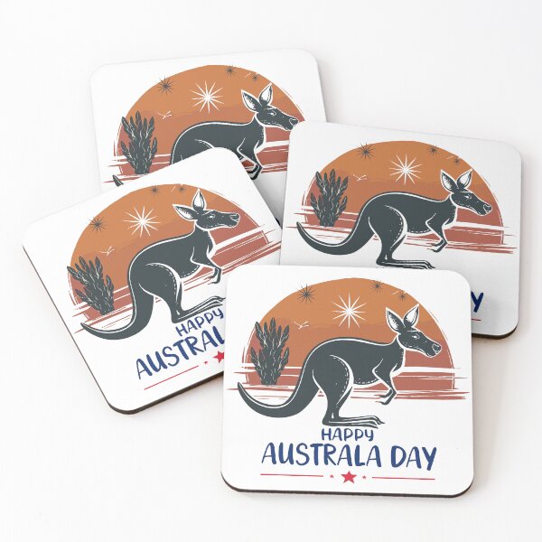 Item preview, happy australia day vintage sunset kangaroo designed and sold by MommyVibeArts.