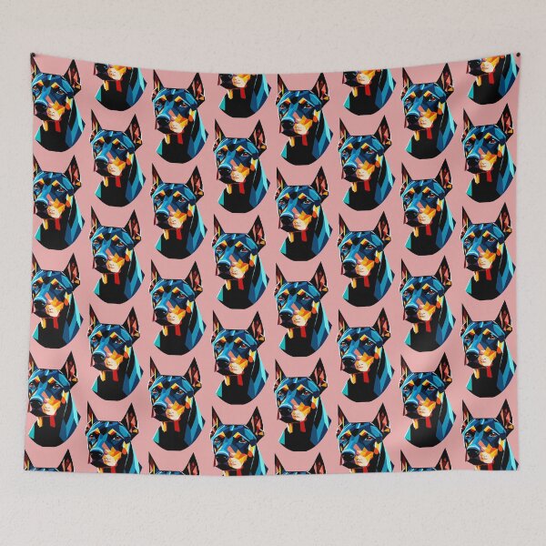 Item preview, Portrait of Doberman,Natural Ear Doberman illustration designed and sold by AgarutanPrint.