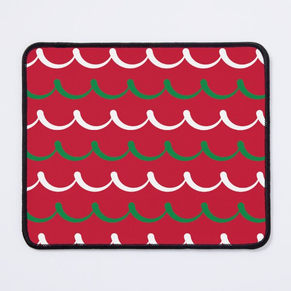 Item preview, Red Forest Green White Line Arcs Curved Wave Decorative Nature-Inspired Folk Art Pattern designed and sold by PenguinForests.