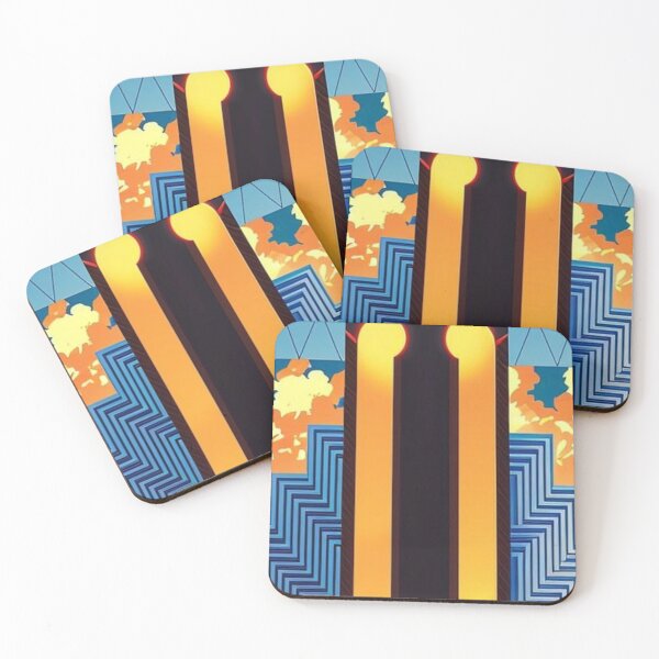 Item preview, Sunset Tower: modern design, golden sun, urban-nature symphony. designed and sold by WHITI_MANAWA.