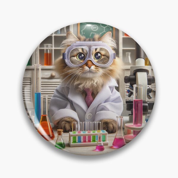 Item preview, Purrfessor Whiskers the Cat Scientist designed and sold by catontheroof.
