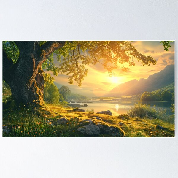 Item preview, Stunning View Of River In The Forest designed and sold by luckyanimechann.