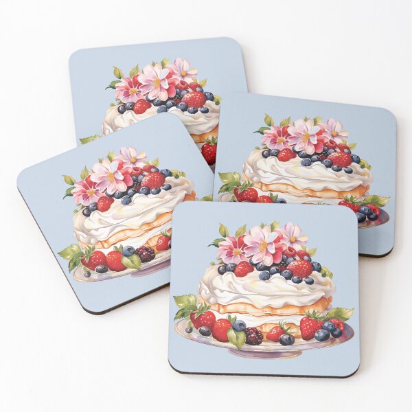 Item preview, Mixed Berries Summer Floral Pavlova designed and sold by Alicia Chee.