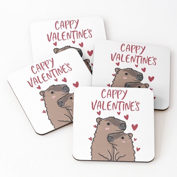 Item preview, Cappy Valentines - cute capybara love couple designed and sold by EmeraldeaArt.