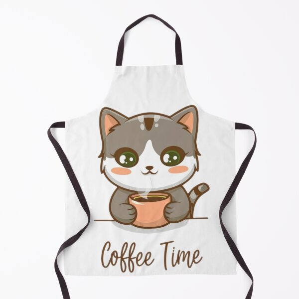 Item preview, Gray cat with mug off coffee designed and sold by Gizabella.