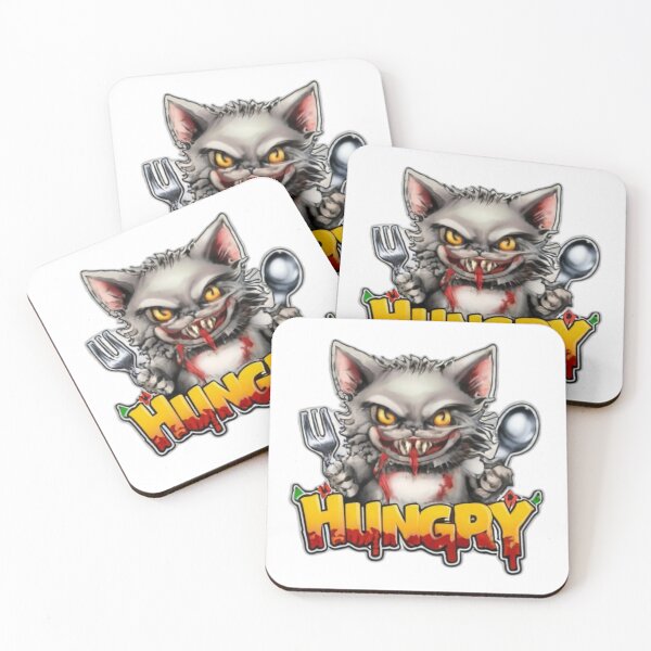 Item preview, Demonic cat with text 'Hungry designed and sold by Tomasz  Siennicki.