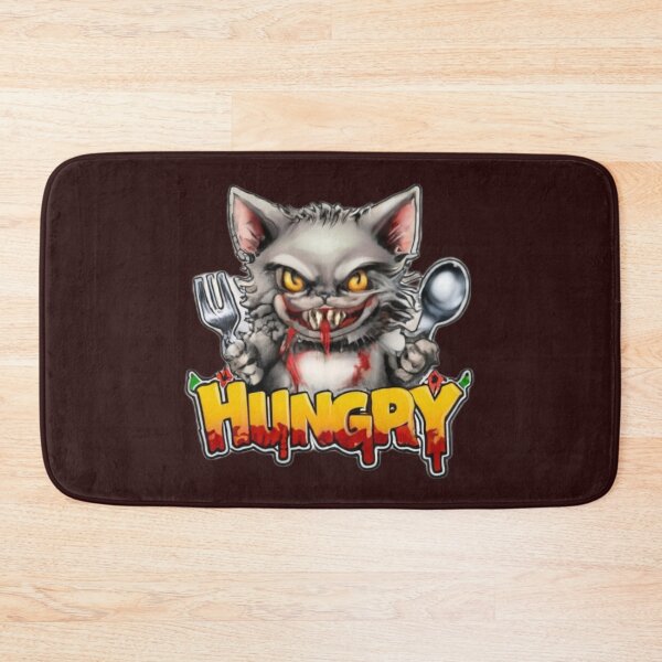 Item preview, Demonic cat with text 'Hungry designed and sold by Tomasz  Siennicki.