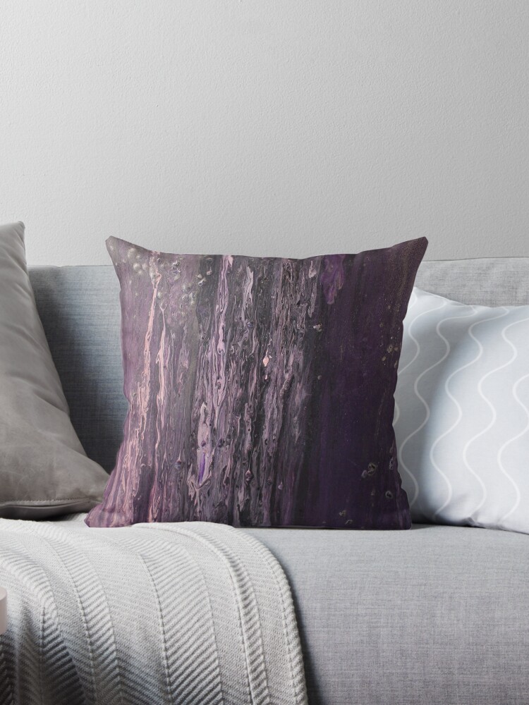 purple and silver pillows