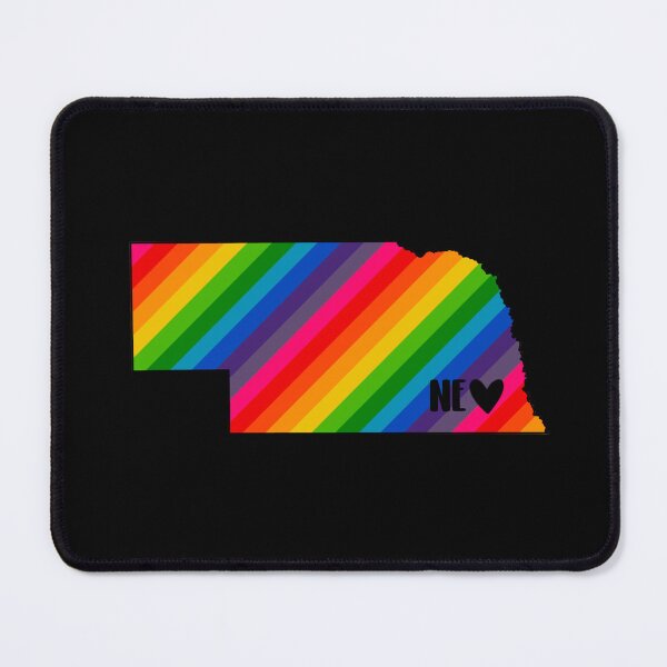 Item preview, USA States: Nebraska (rainbow) designed and sold by LetsOverThinkIt.