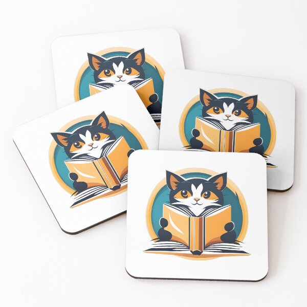 Item preview, Cat reading a book designed and sold by funandawesomeproducts fun.