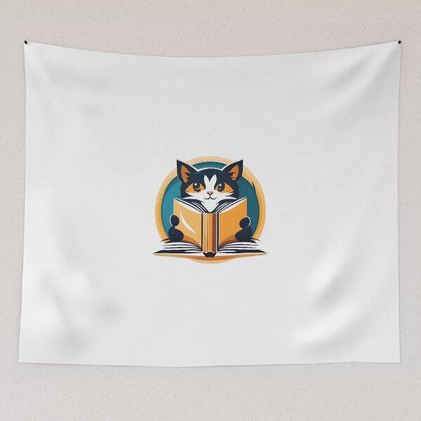 Item preview, Cat reading a book designed and sold by funandawesomeproducts fun.