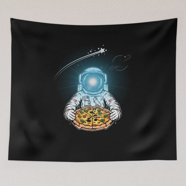 Item preview, Astronaut Eating Pizza In Space for space and pizza lovers designed and sold by NaaEchDesign ⭐⭐⭐⭐⭐.