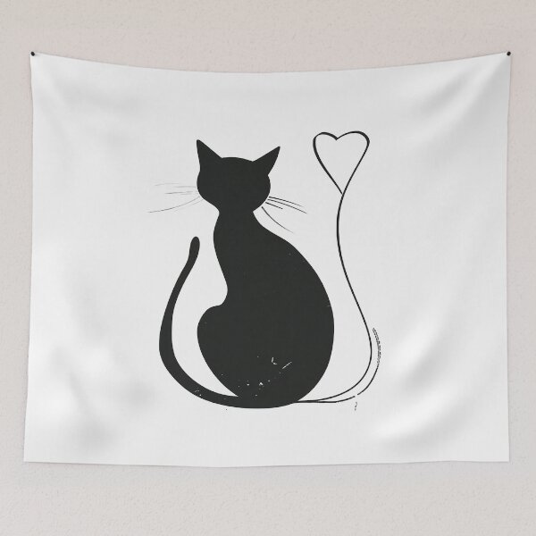 Item preview, A cat silhouette a heart designed and sold by Ninoshik.
