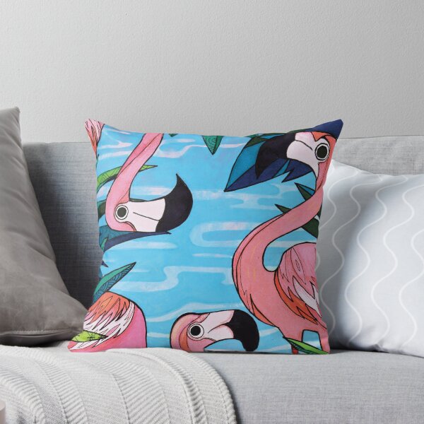 Item preview, Tropical Flamingo Trio: Summer Vibes Illustration designed and sold by ddpvk.
