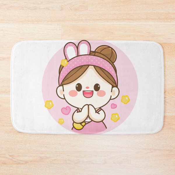 Item preview, Namaste Joy: Cheerful Cute Girl Cartoon Art Illustration" designed and sold by hjian8219.