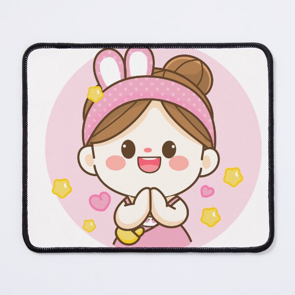 Item preview, Namaste Joy: Cheerful Cute Girl Cartoon Art Illustration" designed and sold by hjian8219.