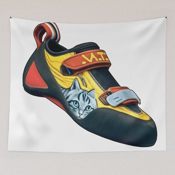 Item preview, Climbing Shoe Cat Illustration Meow designed and sold by deejum.