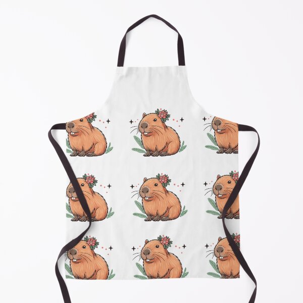 Item preview, Floral Capybara Girl set of 9 designed and sold by EmeraldeaArt.