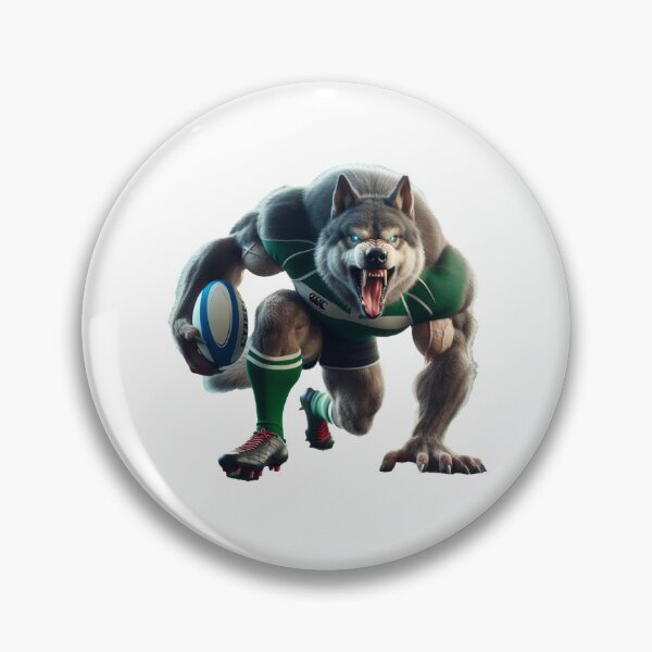 Item preview, Grey wolf rugby player designed and sold by SpendieSellers.